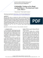 Validity and Reliability Testing On Eye Hand Coordination Basketball Players "Overhead and Under