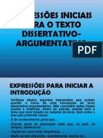 Expressões Iniciais para Redação