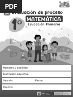 Evaluación Matemática 1° Grado Final en Grises