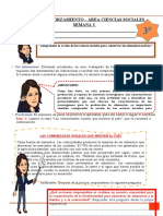 3° Ficha de Reforzamiento Sem.3 - Exp 1 - Ciencias Sociales