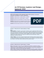 CS-05 - Elements of Systems Analysis and Design - BCA (3) - /assignment/ 2010