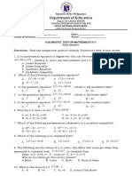 First DIAGNOSTIC TEST MATH 9