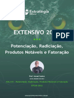 Extensivo 2022: Potenciação, Radiciação, Produtos Notáveis e Fatoração