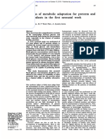 Patterns of Metabolic Adaptation For Preterm and Term in 1st Neonatal Week