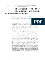 Factors That Contribute To The Poor Writing Skills in Filipino and English of The Elementary Pupils