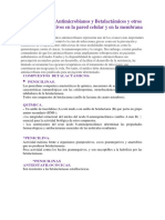 Resumen. Uso Clínico de Antimicrobianos y Betalactámicos y Otros Antibióticos Activos en La Pared Celular y en La