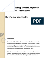 Translation Report On Recognizing Social Aspects in Translation