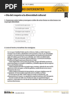 ACTIVIDADES SECUENCIAS 1C Efemeride 12 de Octubre Diversidad Cultural 2022 BILLIKEN
