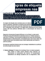 Unidade 04 - Cinco Regras de Etiqueta para As Empresas Nas Mídias Sociais