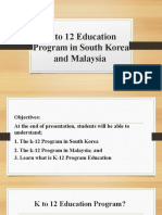 K To 12 Education Program in South Korea and Malaysia