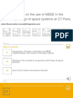 Lessons Learned On The Use of MBSE in The Preliminary Design of Space Systems at CT Paris