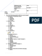 Soal PTS B.ING Kelas 3 Ganjil 