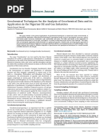 Geochemical Techniques For The Analysis of Geochemical Data and Its Application in The Nigerian Oil and Gas Industries 2150 3494 1000137