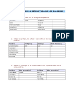 La Estructura de Las Palabras (Ejercicios Con Solucionario)