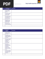 Daily Health Inspection Checklist