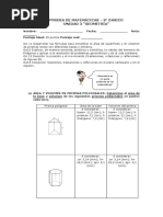 Prueba de Matemáticas - Unidad 3 Geometría - 8° Básico