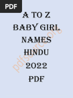 A To Z Baby Girl Names Hindu 2022