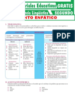 Acento Enfático para Segundo Grado de Secundaria