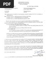 Implemntation of Guidlines Issued Rergarding Composite Insulator For 25 KV Letter DT 30-09-2020