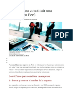 6 Pasos para Constituir Una Empresa en Perú