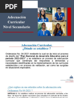 Presentación Adecuación Curricular Del Nivel Secundario