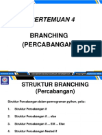 Pertemuan 4: Branching (Percabangan)