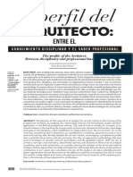 El Perfil Del Arquitecto - Entre El Conocimiento Disciplinar y El Saber Profesional