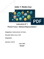 Packet Tracer - Representación de La Red, Lab01