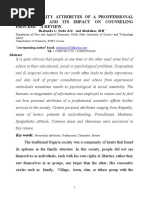 Personality Attributes of A Professional Counselor and Its Impact On Counseling Process A Review