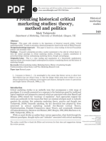 Tadajewski, M. (2011) - Producing Historical Critical Marketing Studies - Theory, Method and Politics