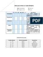 Escala Estimativa para Evaluar Un Cuadro Sinóptico