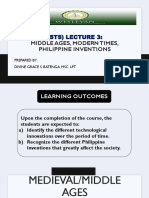 STS Lecture 3 - MIDDLE AGES, MODERN TIMES, PHILIPPINE INVENTIONS