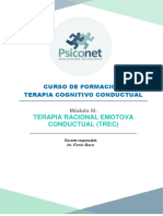 Terapia Racional Emotova Conductual (Trec) : Curso de Formación en Terapia Cognitivo Conductual