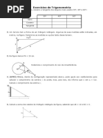 1 - Exercícios de Trigonometria - 2016