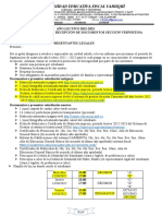 Cronograma para Recepción de Documentos Sección Vespertina