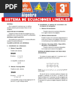 Sistema de Ecuaciones Lineales para Tercer Grado de Secundaria