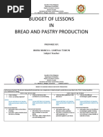 Budget of Lesson For Bread and Pastry Production