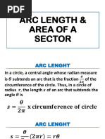 Arc Lenght Area of Sector