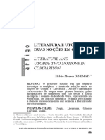 Literatura E Utopia: Duas Noções em Cotejo: Literature and Utopia: Two Notions in Comparison