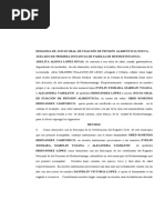 Demanda de Juicio Oral de Fijación de Pensión Alimenticia Nueva. Amanda Solis