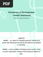 Dimension of Development Health Awareness