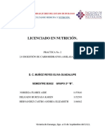 Practica No. 2 Digestión de Carbohidratos (Amilasa Salival) .