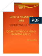 Objetivo General Del Tema.: Conocer Las Caracteristicas Del Sistema de Posicionamiento Global G.P.S