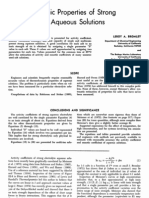 Thermodynamic Properties of Strong Electrolytes in Aqueous Solutions