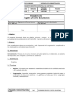 PI-GA-O15 Procedimiento Registro de Asistencia