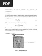 Experiment 1-Vapour Pressure and Enthalpy of Vaporisation