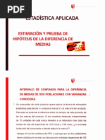 Sesión 7 Estimacion y Prueba de Hipotesis de La Diferencia de Medias