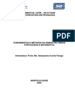 Portfólio - Fundamentos e Métodos Do Ensino de Língua Portuguesa e Matemática