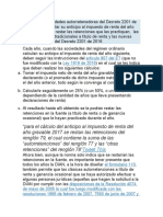 Las Autorretenciones Se Descuentan para Calcular El Anticipo