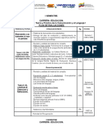 Plan de Evaluacion. I Semestre.